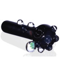 Bloom Despite the Dark - 4” Black Hand Pipe Covered in Clear Bubbles (One Contains a Flower)