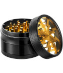 Clear Top Lightning Pattern Aluminum Grinder - Gold