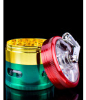 SmokeDay Grinder With Handle - Rasta - 62mm