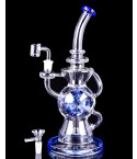 Crystal Casecade - 3 Arm Faberge Showerhead Recycler Bong/Dab Rig