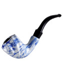 5.5" Botanical Motif Designed Smooth Wooden pipe With Large Bowl