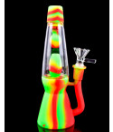 Lava Lamp Inspired Bong - 10" Inline Perc Silicone And Glass Hybrid Bong 