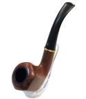 6″ Durable Hexagonal Dark Cherry Finish Wooden Pipe