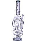 The Tetra - Lookah® - 20" Barrel Perc And Quad Honeycomb Bong - Ash Black