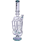 The Tetra - Lookah® - 20" Barrel Perc And Quad Honeycomb Bong - Teal