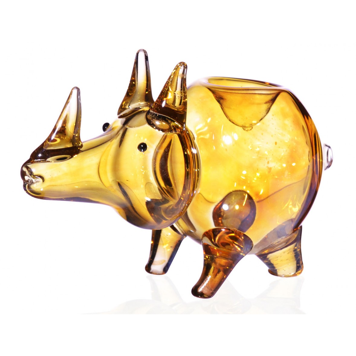 Rhino Animal Glass pipe Golden Fumed The Greatest Online