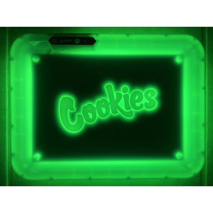 GLOW TRAY X COOKIES LED LIGHT UP ROLLING TRAY GREEN
