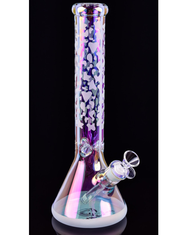 Daze Glass Iridescent Spiral Beaker Bong - Glasss Station