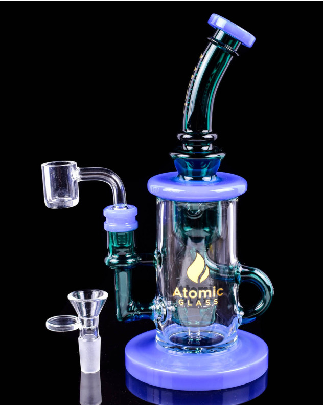 GalacticWave - Atomic Glass - 9" Faberge Recycler Bong/Dab Rig -SmokeDay