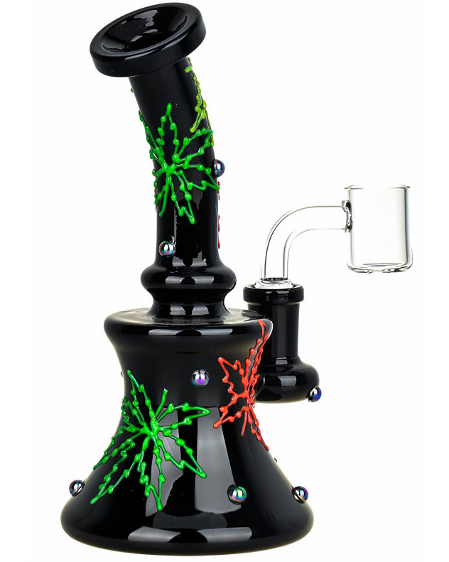 420 Neon Hemp Leaf Glow In The Dark Dab Rig | $59.99 | Free