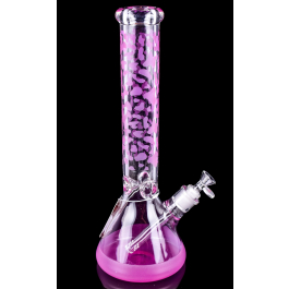 The Vibranium - Chill Glass 15" Thick UV Reactive Color Changing Beaker Base Bong - UV Pink