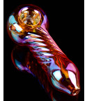 Quantum Spiral Electro Plated Helix Glass Hand Pipe - Wine Red