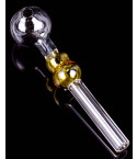 4.75" Color Design Clear Glass Oil Burner Pipe