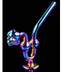 6" Skull Head Rainbow Iridescent Oil Burner Pipe