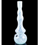 Elegant Flower Vase Round Bottom Bong - White Swirls