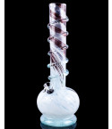 The Twisted - 14" Wire Wrapped Round Base Bong - Black N White