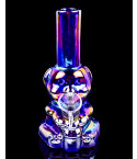 SmokeDay's Baby Honey Bear Bong - Shiny Rainbow