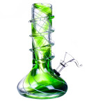 8" Colors Swirls  Beautiful Color Blast Bong - Green