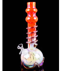 Eclipse Tower Wire Wrapped Round Base Bong - Orange