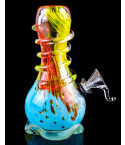 Twisted Round Base Mini Bong - Rasta