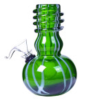 6" Wire Wrap Double Bubble Mini Bong - Green