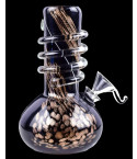 6" Round Bottom Twist Grip Colored Shimmer Water Pipe Mini Bong - Black