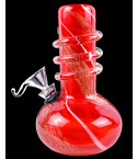 Twisted Aura - Round Bottom Shimmer Mini Bong - Red