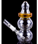 4" Mini Baby Bottle Water Pipe - Oil Rig - Amber