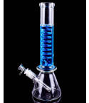 14" Glycerin Coil Perc Beaker Bong - Blue