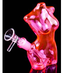 Goddess Curve Mini Glass Bong - Hot Pink