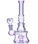 The Apex - 8" Concave Design Matrix Perc Bong - Pink