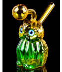 Owl Design Dab Rig Bong Oil Burner - Green