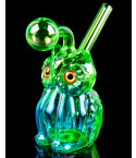 Owl Design Dab Rig Bong Oil Burner - Blue