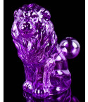 Crimson King Lion Design Dab Rig Bong Oil Burner - Purple