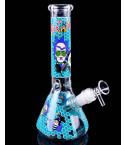 Rick and Morty Glow Honeycomb Beaker Bong - Blue