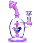 Pink O'Smoke - Mushroom Perc Orb Base Tilted Bong - Pink