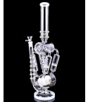The Tetra - High Point Glass - 18" Barrel Perc And Quad Honeycomb Bong - White
