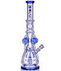 The Amazonian Trophy - LOOKAH PLATINUM SERIES - 19" SMOKING BONG WITH 4 CIRCULAR CHAMBER RECYCLER AND SPRINKLER MUSHROOM PERC - Sky Blue