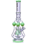 The Amazonian Trophy - LOOKAH PLATINUM SERIES - 19" SMOKING BONG WITH 4 CIRCULAR CHAMBER RECYCLER AND SPRINKLER MUSHROOM PERC - Green