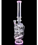 The Apex - Lookah - Platinum Series - 21" Triple Barrel Hexa Recycler Bong - Pink
