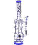The Missing Alderaan Relic - Lookah® - 15" Barrel Spiral Blast Recycle Ice Glass Bong - American Blue