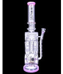 The Tetra - Lookah® - 20" Barrel Perc And Quad Honeycomb Bong - Pink