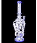 The Tetra - Lookah® - 20" Barrel Perc And Quad Honeycomb Bong - Milky Blue