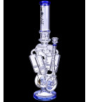 The Tetra - Lookah® - 20" Barrel Perc And Quad Honeycomb Bong - Clear Blues