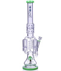 Strange Smoke - 20" Lookah® Running On 'Shrooms Glass Water Pipe Bong - Milky Green