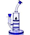 The Mythical Horn - 10" Double Honeycomb To Turbine Perc Bong With 19MM Bowl - Blue
