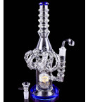 Tsunami Glass – Octopus Vortex Showerhead Perc Recycler Bong/Dab Rig - Blue