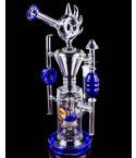 Tsunami Glass - 15" Neptune Ring Recycler Bong - Blue