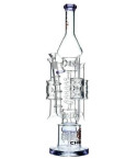 Chill Glass 20" Triple Chamber Bong with Cyclone Perc w/ 14mm Matching Dry Bowl 