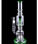 Glacial Fusion - 15" Tree Perc to Matrix Perc Bong - Green